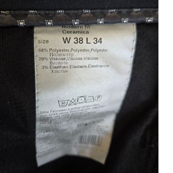 Alberto Pants Men's 40 x 30.5 ALTERED Ceramica Modern Fit Dress Pants Black - Picture 4 of 8